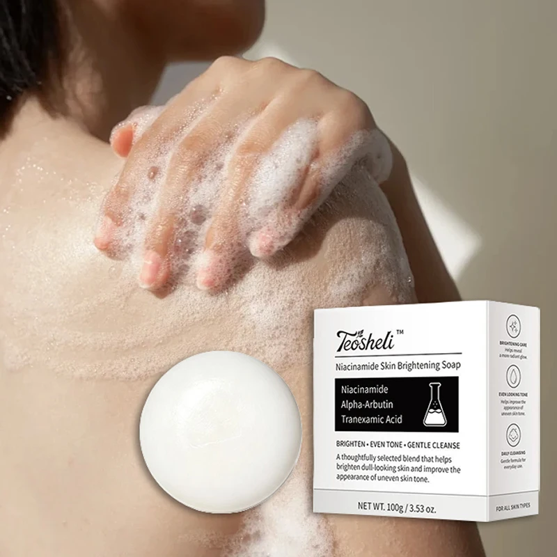 Multi-purpose Niacinamide Cleansing Soap 100g Brightening Moisturizing Round Solid Soap Exfoliate Control Skin Oil Mild Texture