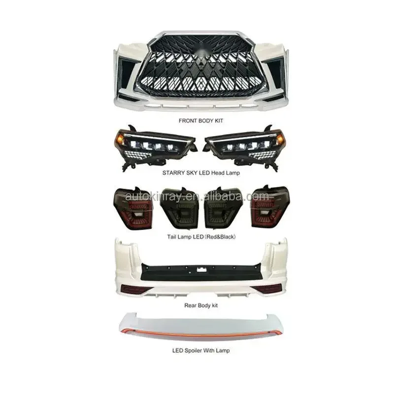 

Bodykit for 4 Runner 2010-2021 Upgrade to Grille Assemble Bumper Grille 4 Eyes Headlights Hood Spoiler