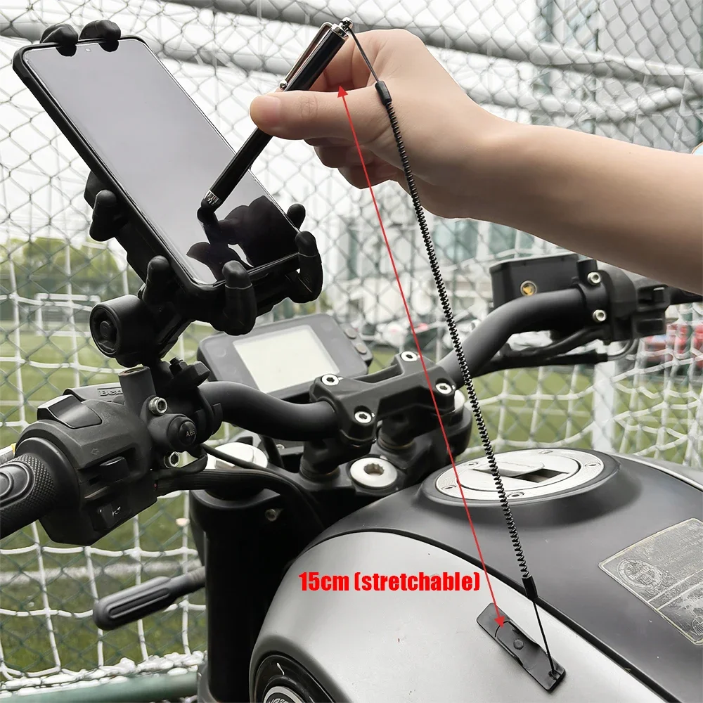 Fixed To Motorcycle Bike Car Stylus Pen with Spring Cable High Precision Nibs Capacitance Touch Screen Tablet Pen for IPhone