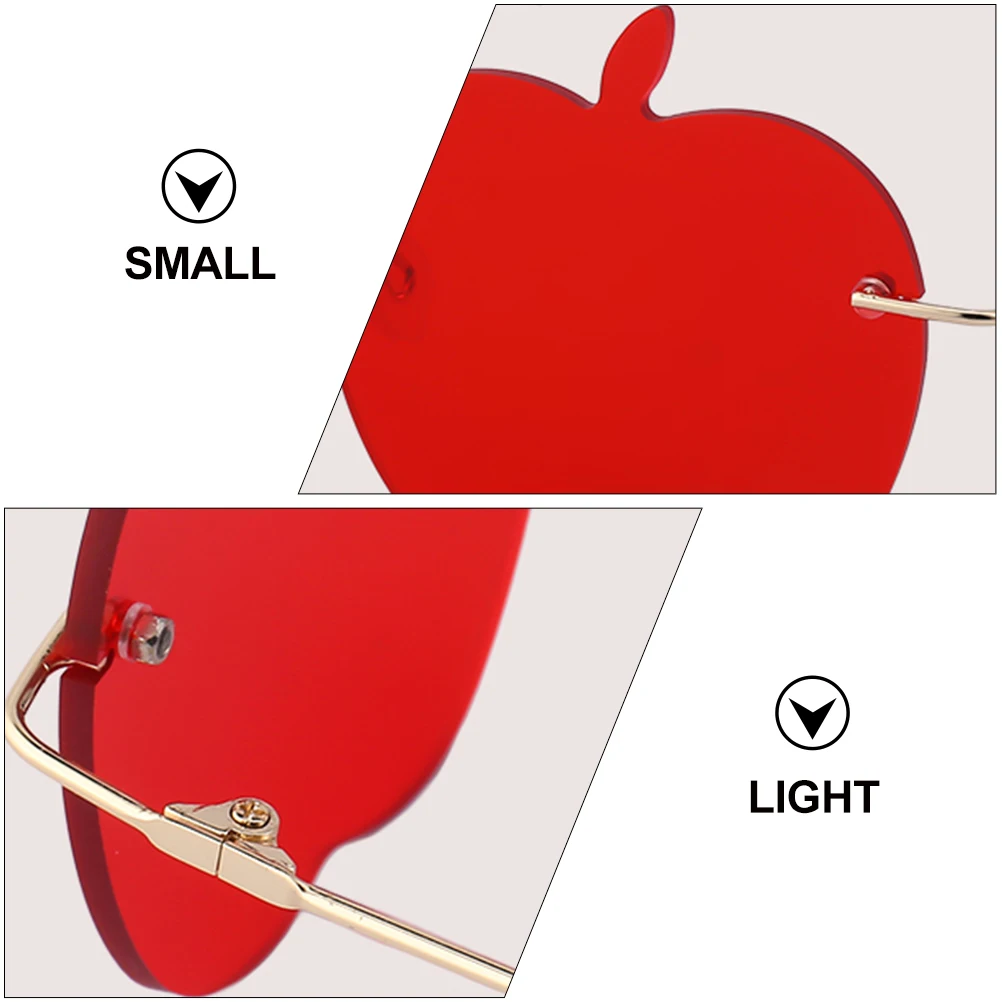 

1pc Apple Rimless Child Red Shaped Alloy Decorative Eyeglasses Fashion Eyewear Party Photo Prop Rimless Glasses Gifts