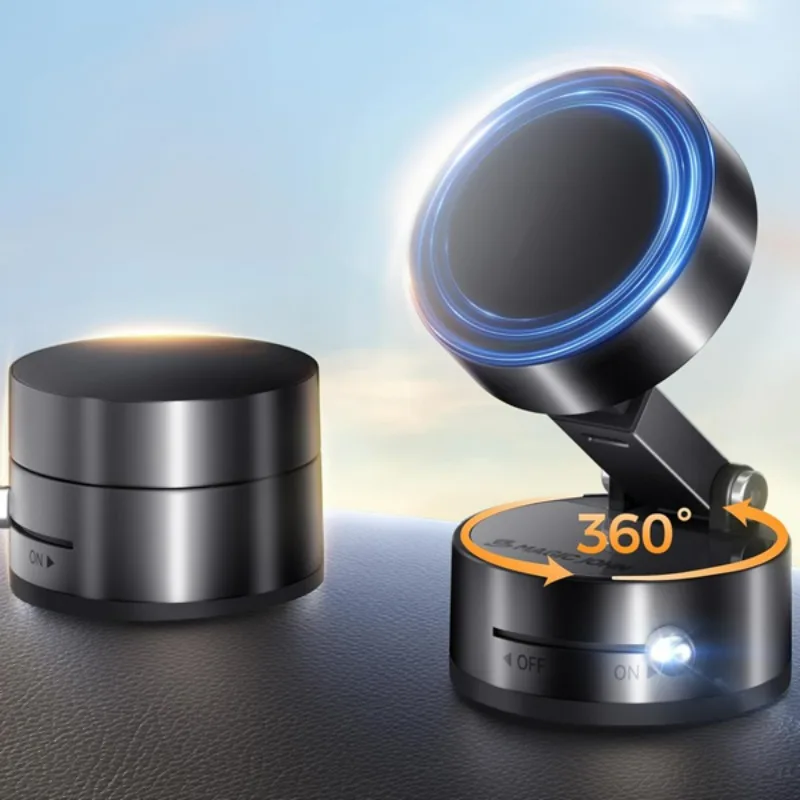 

Magnetic Phone Holder Foldable Dashboard 360° Rotatable Vacuum Adsorption Car Mount for IPhone All Cell Phones Black White