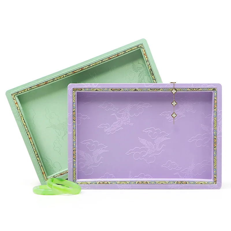 Fabric Jewelry Pallet Necklace Bracelet Storage Pallets Chinese Retro Jeweler Display Tray Exhibitor Showcase Jewellery Trays