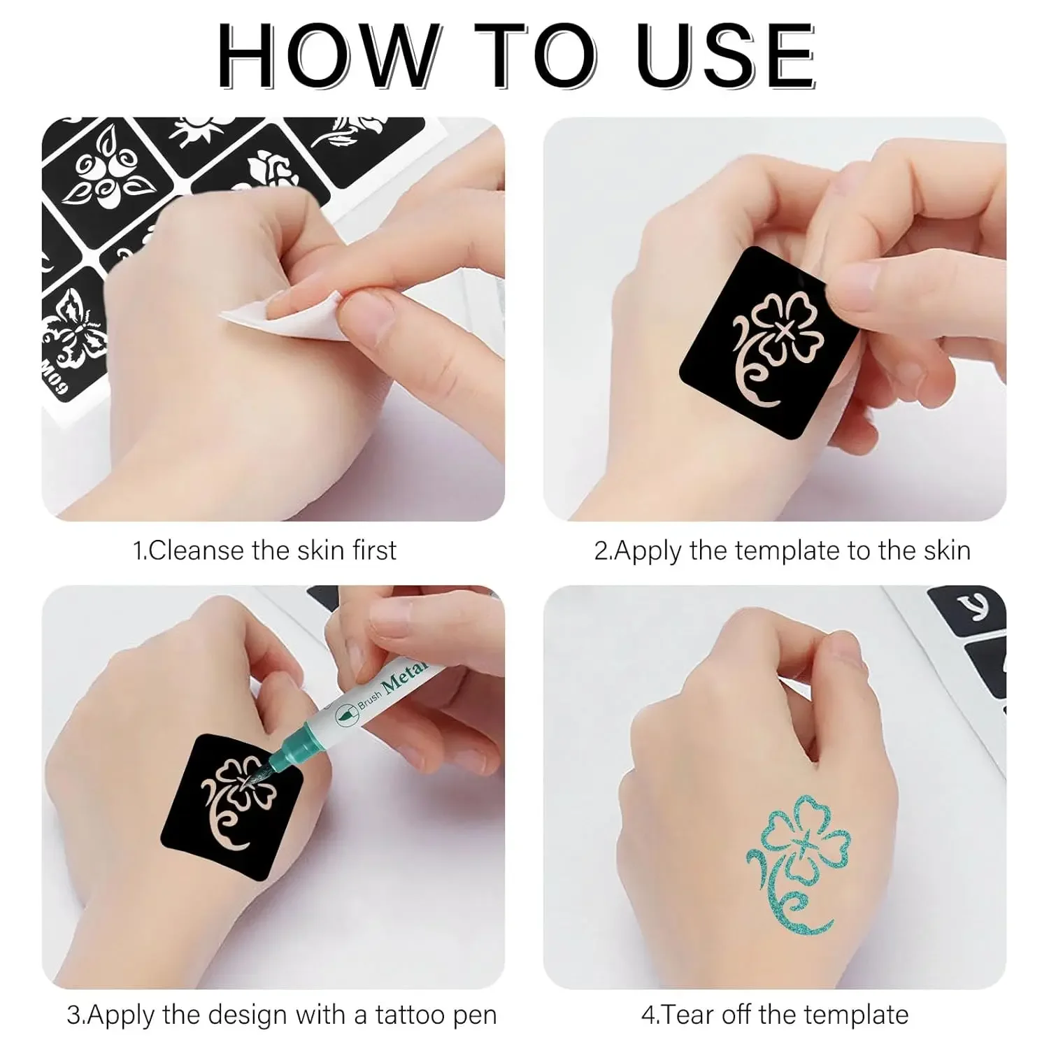 Narkasy 20/10/5/3 Sheets Tattoo Stencils Stickers Various Pattern Tattoo Sticker Mixed Designs Tattoo Stencils Woman Randomly view 3