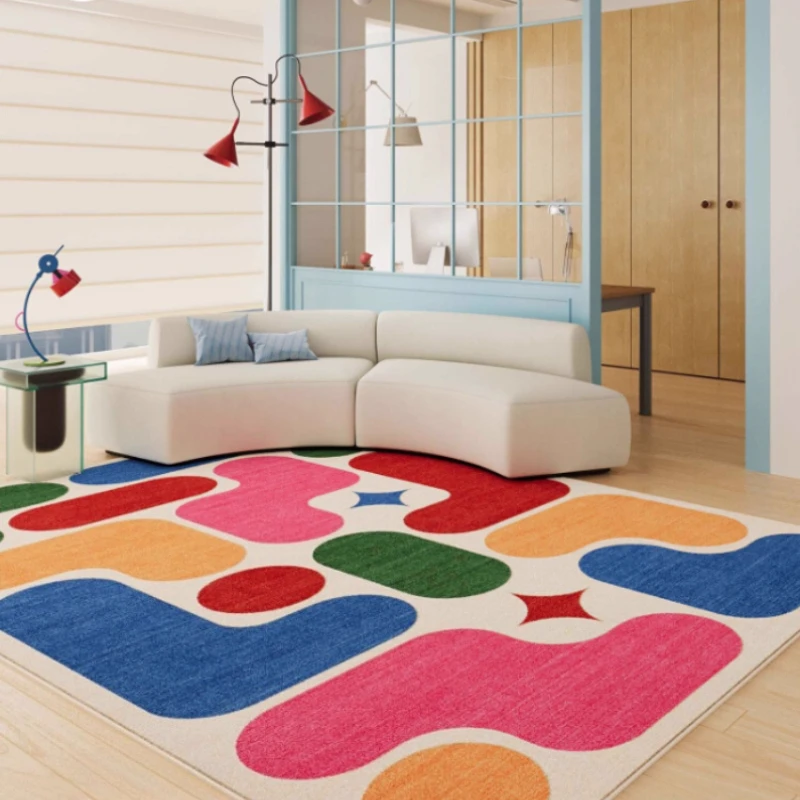 Large Area Living Room Decoration Carpet Dopamine Color Rugs for Bedroom Washable Lounge Soft Floor Mat Anti-slip Cloakroom Rug