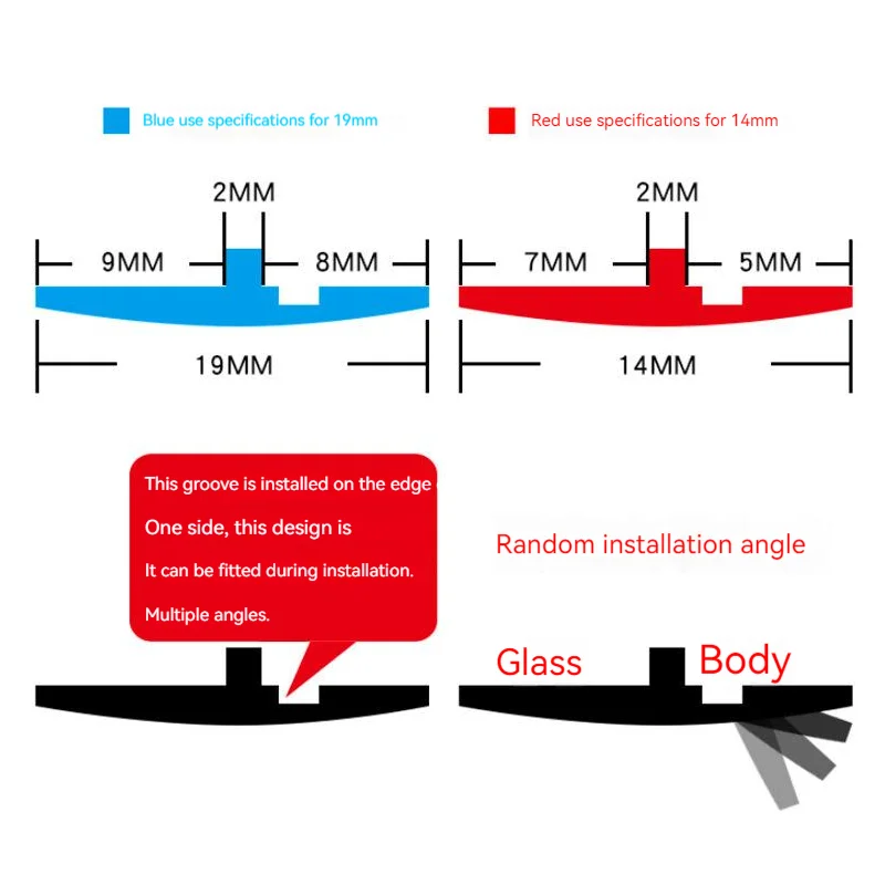 Car sealing strip Window front windshield T-shaped sealing strip Waterproof and dustproof sunroof Rear tailgate rubber strip