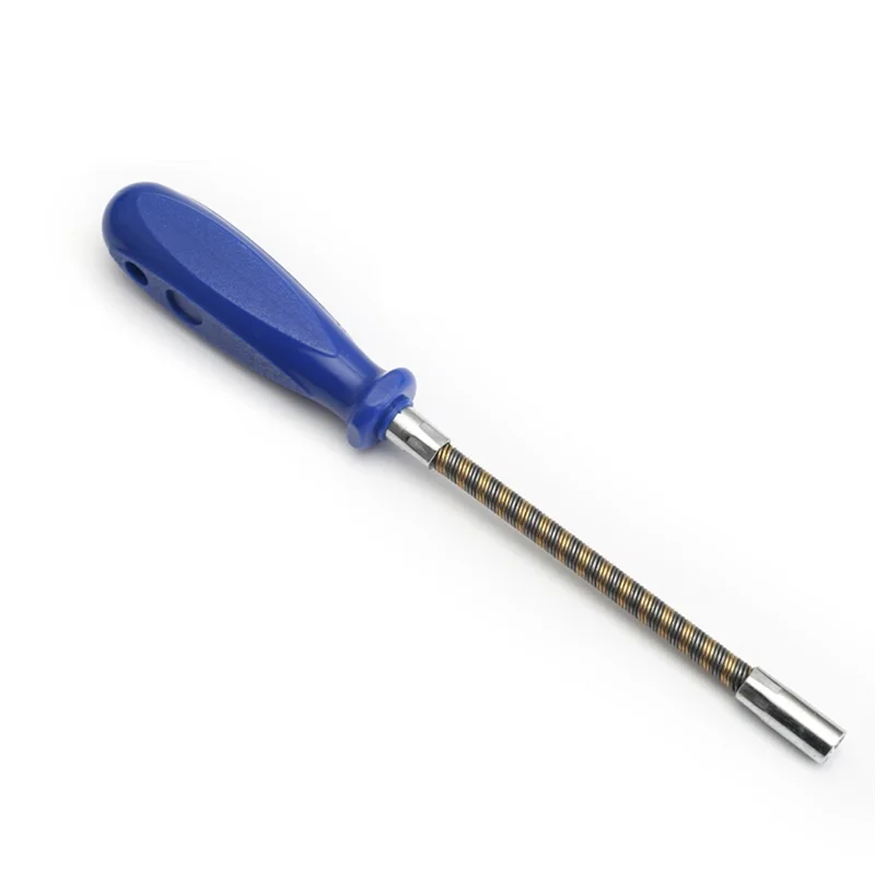 A06K 7mm Flexible Hex Screwdriver 90 Degree Bendable Nutdriver Hex Socket Hose Clamp Screw Driver Hand Tools for Car Repair