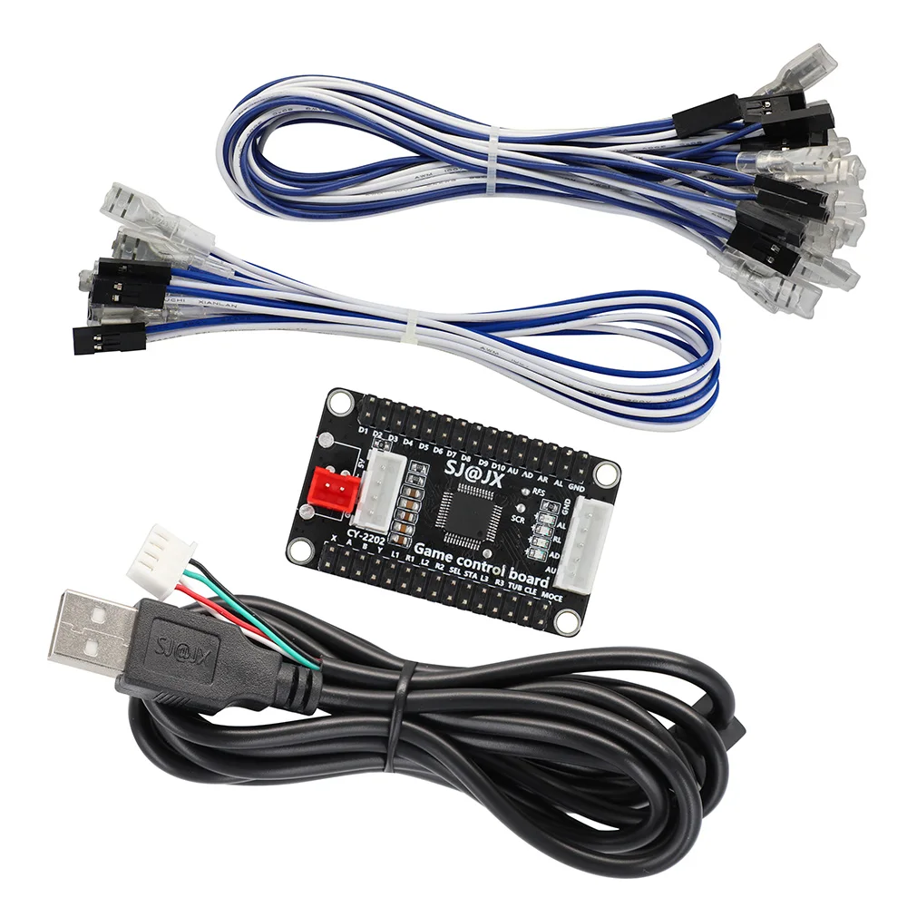 Nuevo codificador USB Arcade Zero Delay PC PS3 Switch Raspberry Pi Nintendo a JOYSTICK para JOYSTICK de 5 pines y botón de 2,8 MM