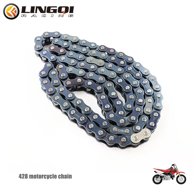 LINGQI 428 Chain Scooter Bikes 76 80 82 88 90 92 94 96 98 102 104 106 108 110 140L Chains For ATV Dirt Bike Off Road Motorcycle