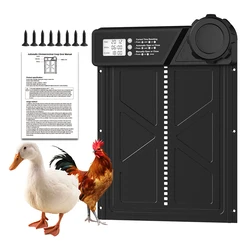 Automatic Chicken Coop Door AA Battery Powered, Large Size Automatic Chicken Door with LCD Display, Timer Setting Auto Chicken