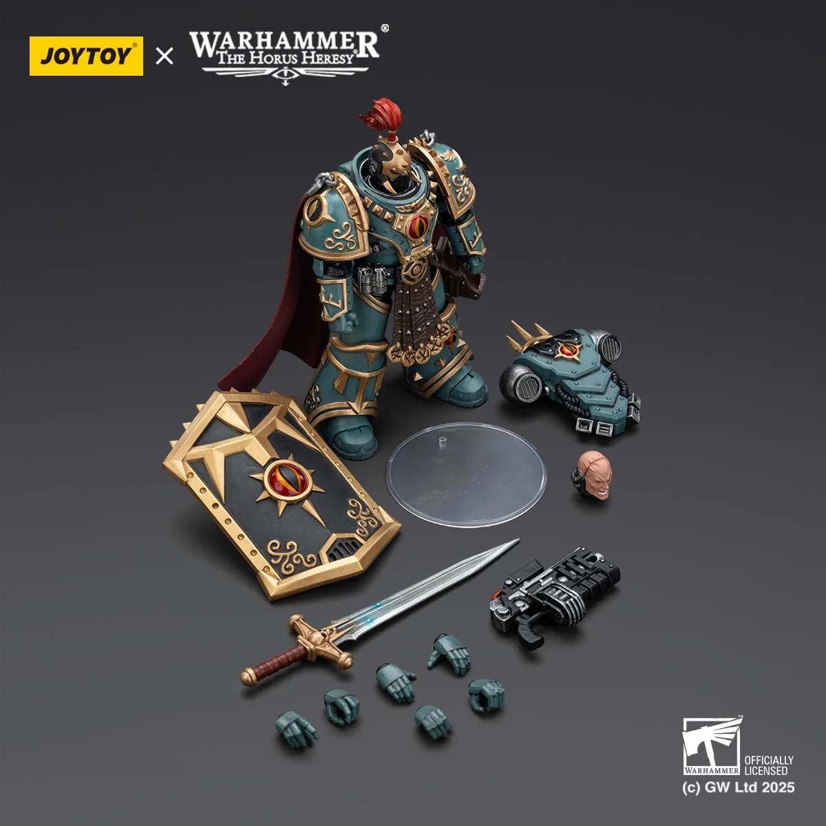 JOYTOY Warhammer Horus Heresy Sons of Horus Aximand 5e compagnie kapitein 12,5 cm beweegbare Space Marine-figuur met volledige accessoireset
