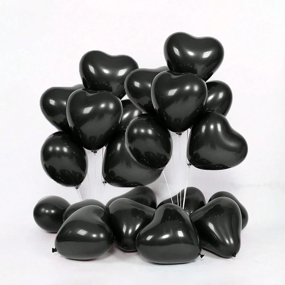 30 Stück weiße, schwarze, rote herzförmige Latexballons für Valentinstag, Geburtstag, Hochzeit, Jahrestag, Themenpartys, Verlobung – Detail 5