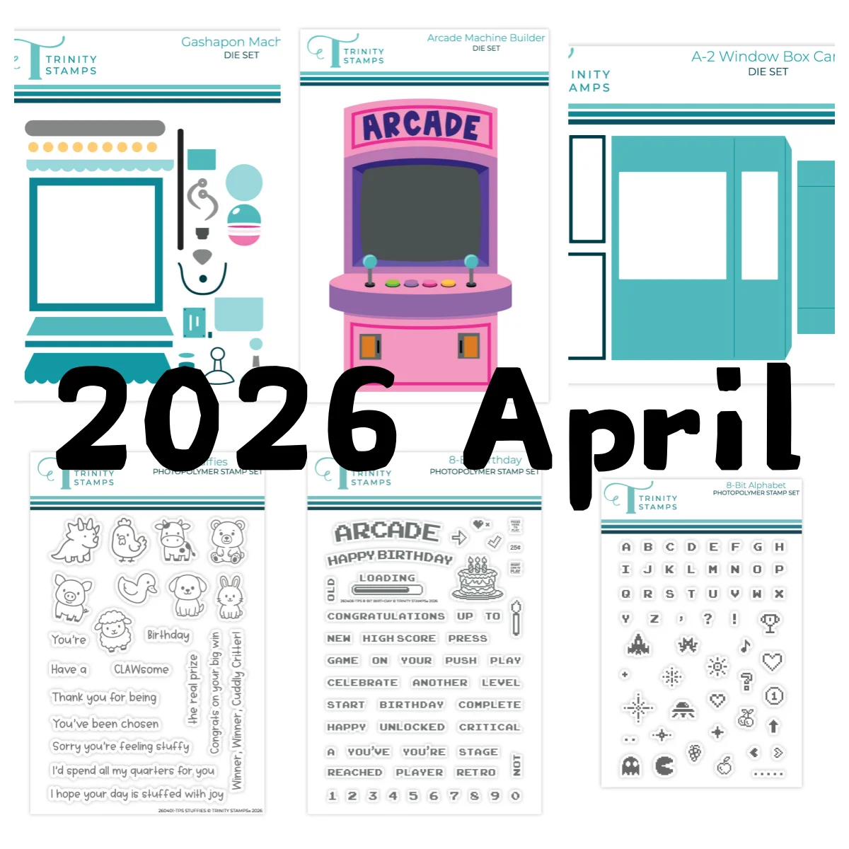 

2026 April Arcade Machine Metal Cutting Dies Clear Stamps for DIY Scrapbook Decoration Embossing Template Greeting Card