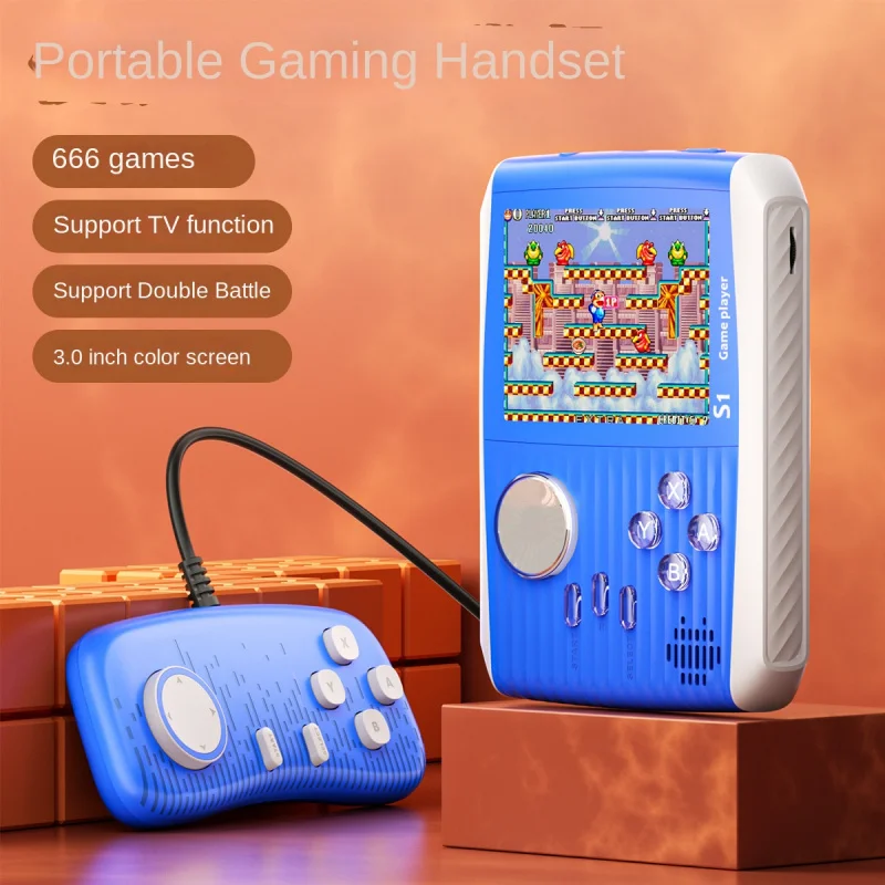 Handheld Game Machine 666-in-1 3-Inch Color Screen Nostalgic Double Battle Fighting Arcade Convenient PSP S1