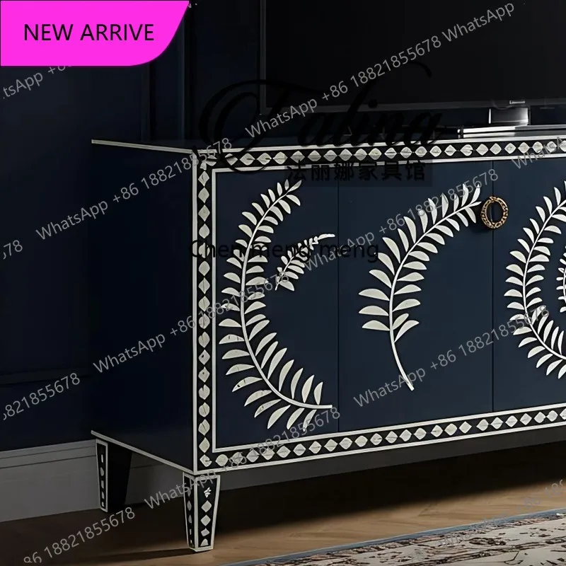 

Тумба под телевизор M183 из массива дерева, французский стиль, для гостиной, легкий люкс, высококачественный напольный шкаф, простой, расписанный вручную.