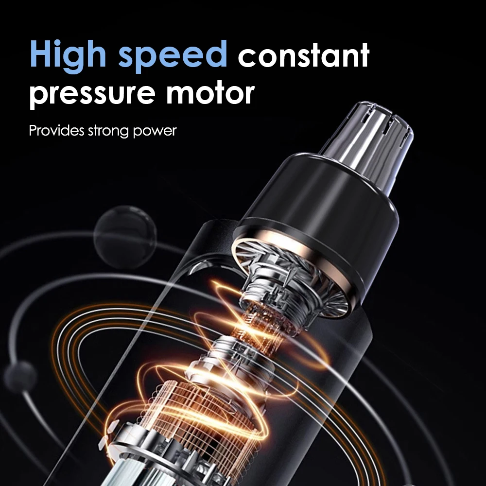 ماكينة تشذيب شعر الأنف والأذن المقاومة للماء للرجال، ماكينة تشذيب شعر كهربائية شخصية غير مؤلمة، ماكينة قص شعر محمولة قابلة لإعادة الشحن عبر USB #4