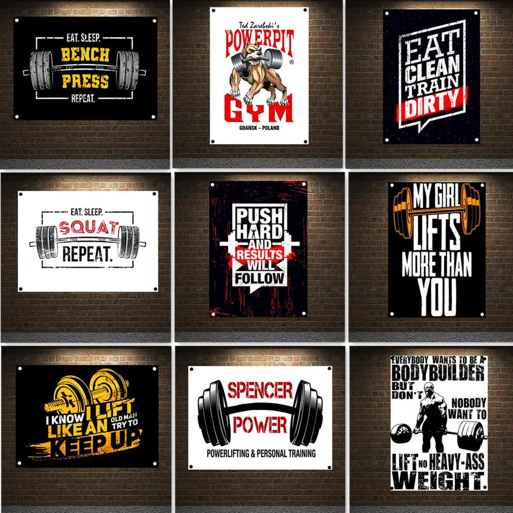 

Gym Decor Tapestry Man Muscular Body Workout Banner Wall Hanging Flag Bodybuilding Exercise Inspirational Poster Wall Painting