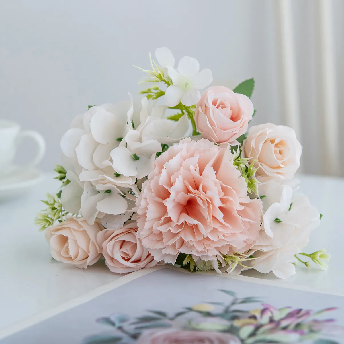 6 Stück künstliche Blumen für Festivals, Hochzeiten, Brautsträuße, Kränze, für Zuhause, Zimmer, Tisch, handgefertigte Dekoration, für den Außenbereich, Garten, DIY, Geschenkzubehör – Detail 6