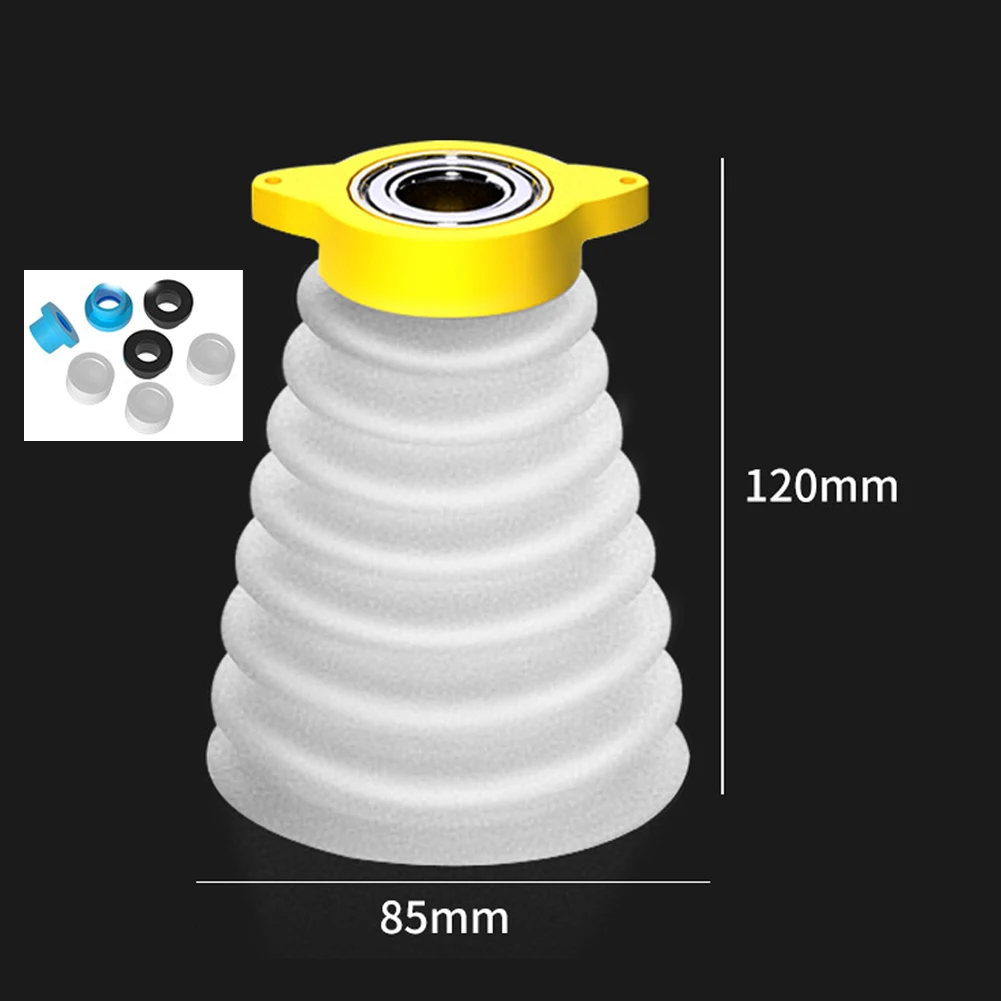 Uitbreidbare siliconen stofkap voor brede boorcompatibiliteit Controleert effectief stof en behoudt een schone werkruimte