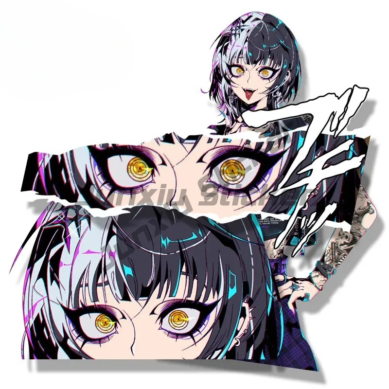 

Gothic Punk Shiori Vtuber Car Sticker Hololive Sketch Waifu Fanart Decal JDM Cartoon Peek Girl Streetwear Stickers
