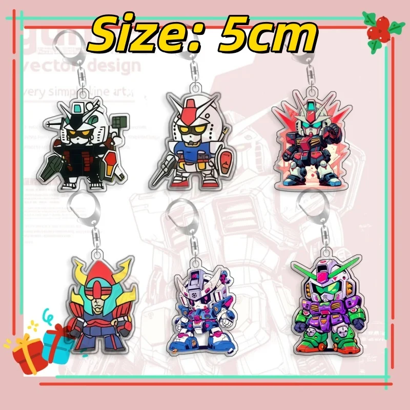 Porte-clés pour Gundam RX-78-2 Getter Robo-1, pendentif de sac à dos, cadeau pour les fans d'anime et de jeux, décoration en acrylique recyclé, carte rare, jouet 5cm
