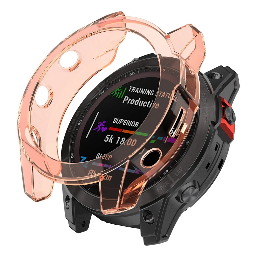 

For Garmin Fenix 7/7 Solar/7 Sapphire Solar Half-pack Hollowed Transparent Watch Case Cover