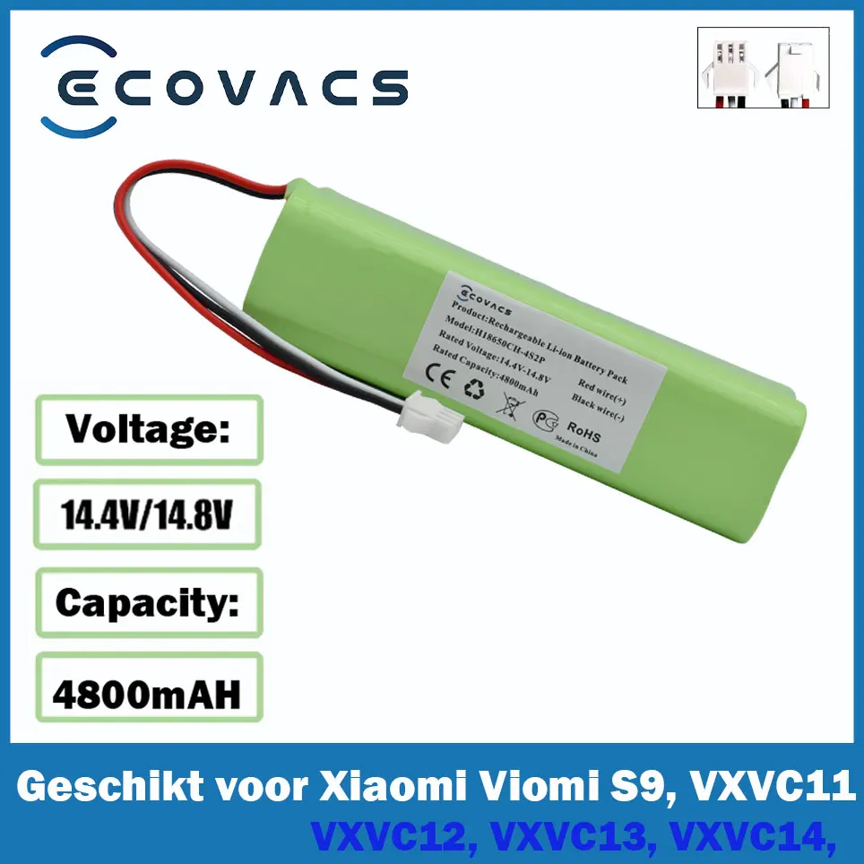 

ECOVACS 14.4V/14.8V 6800Mah Lydsto R1 Oplaadbare Lithium-Ion Batterij Robot Stofzuiger r1 Batterij