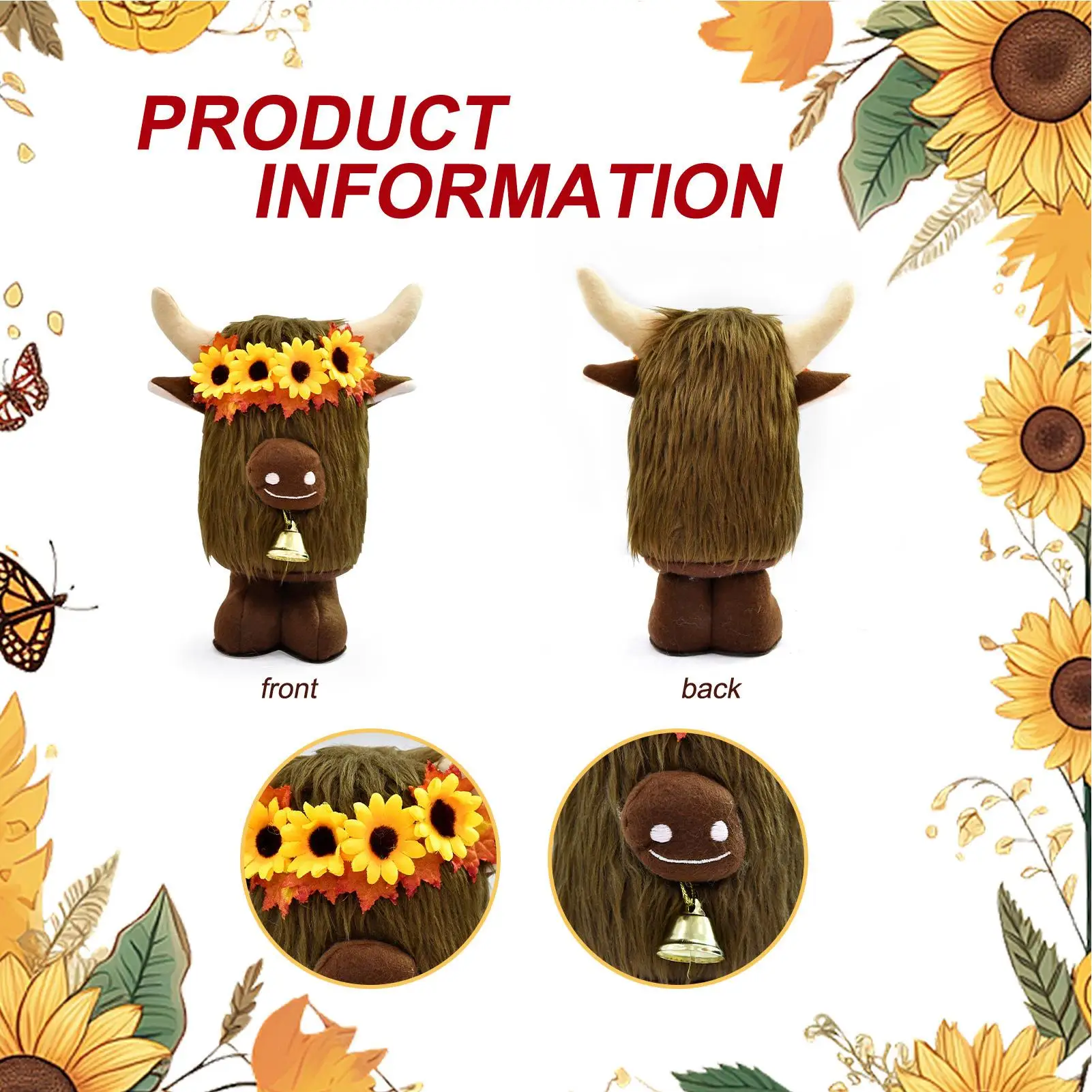 

Highland Cow Plush 3 Pieces 11 Inch Autumn Decor Fall Highland Cow Decor For Holiday Birthday Party Offices Home Garden Yard