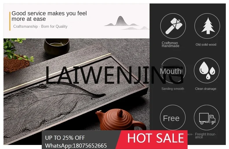 RWJ إبريق الشاي للصرف، شاي الكونغ فو، منصة إبريق الشاي، صينية فاخرة بسيطة وخفيفة #4