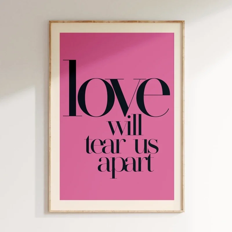 Minimalism Decor Music Posters Pink Colors Love Lyrics Wall Art Canvas Painting Inspired Living Room Home Decor No Frame