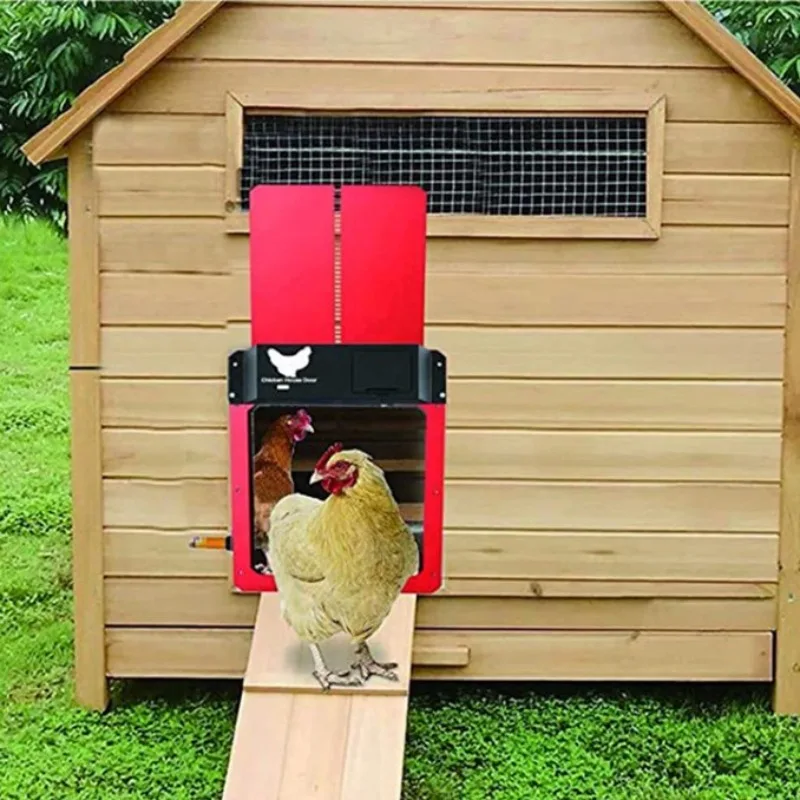 Automatic Chicken Coop Door Light Sensing Remote Control Auto Lift Pet Door for Poultry