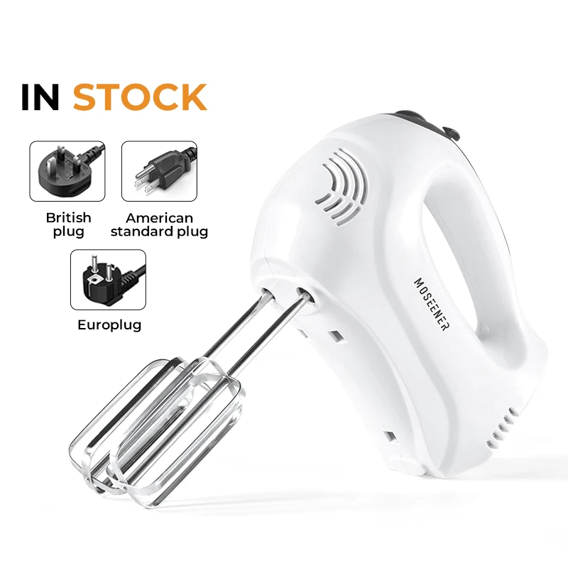 220v 300w Mini Electric Hand Mixer 5 Speed Cream Egg Starch Kitchen Blender Two Bars Bowl Egg Beater for Food Use
