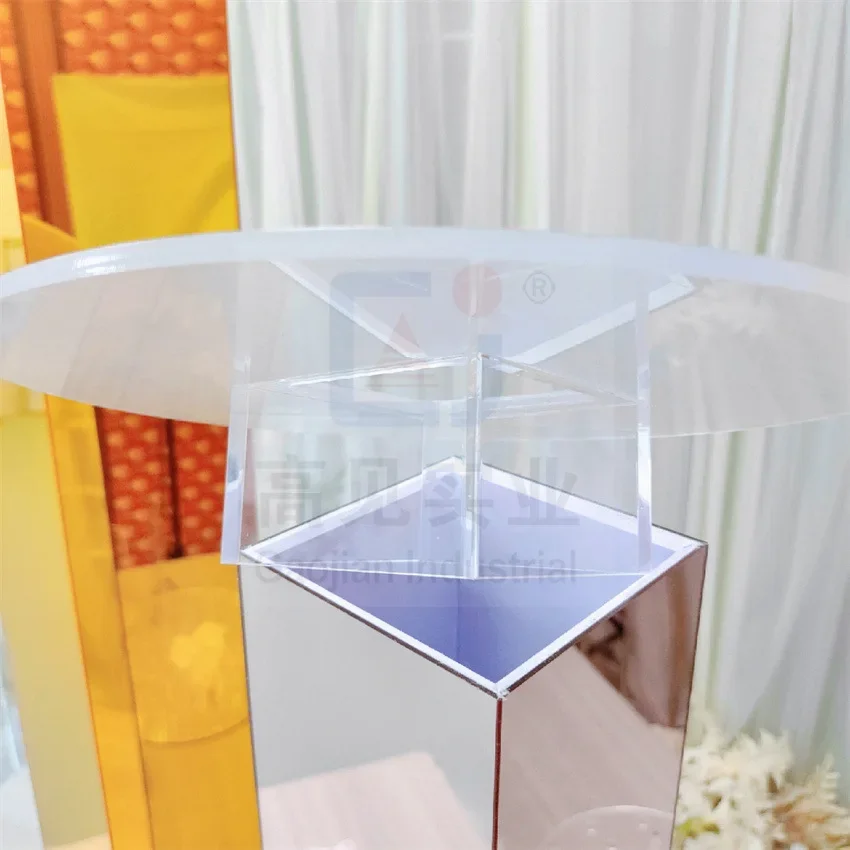 Wedding site arrangement props acrylic flower stand Lu Yin hotel exhibition hall square column flower stand dining table