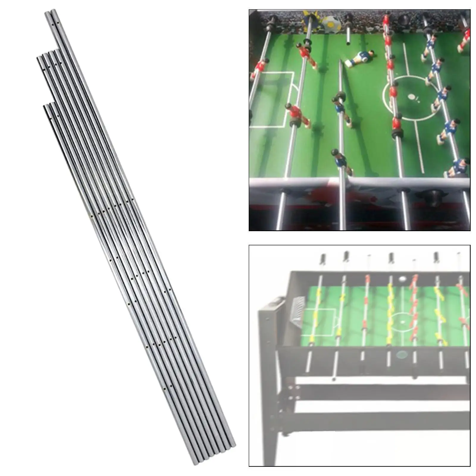 8 Pieces Foosball Table Rods Mini Soccer Game for 5 People, 3 People, 2 People Sturdy Table Decor Stainless Steel Rods