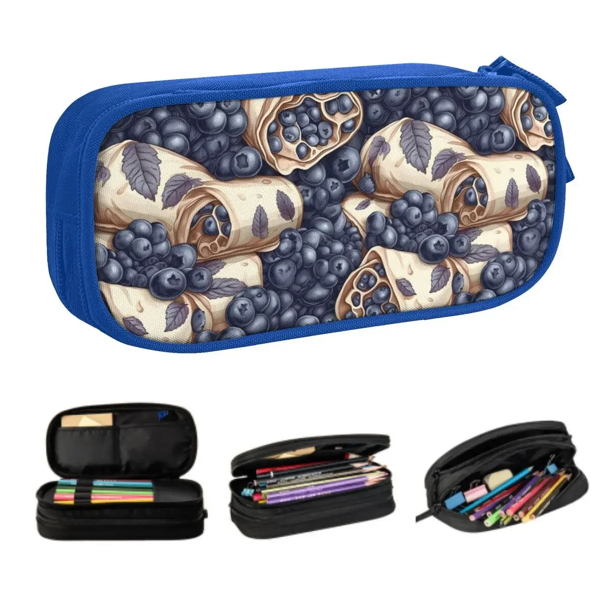 Custom Vintage Candy Food Pattern Korean Pencil Case Boy Girl Large Capacity Pencil Bag Pouch Students Stationery