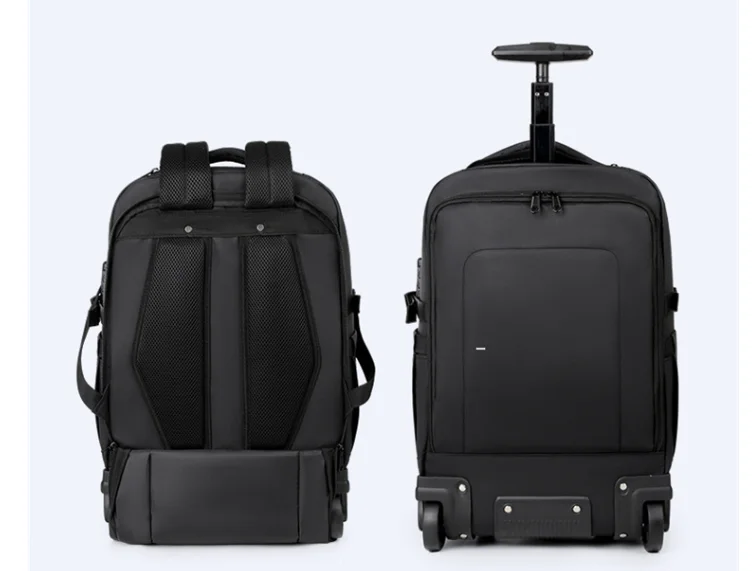 Tas Ransel Beroda untuk Pria Wanita 20 Inch, Tas Trolley dengan Kompartemen Laptop Tahan Air, Tas Kabin