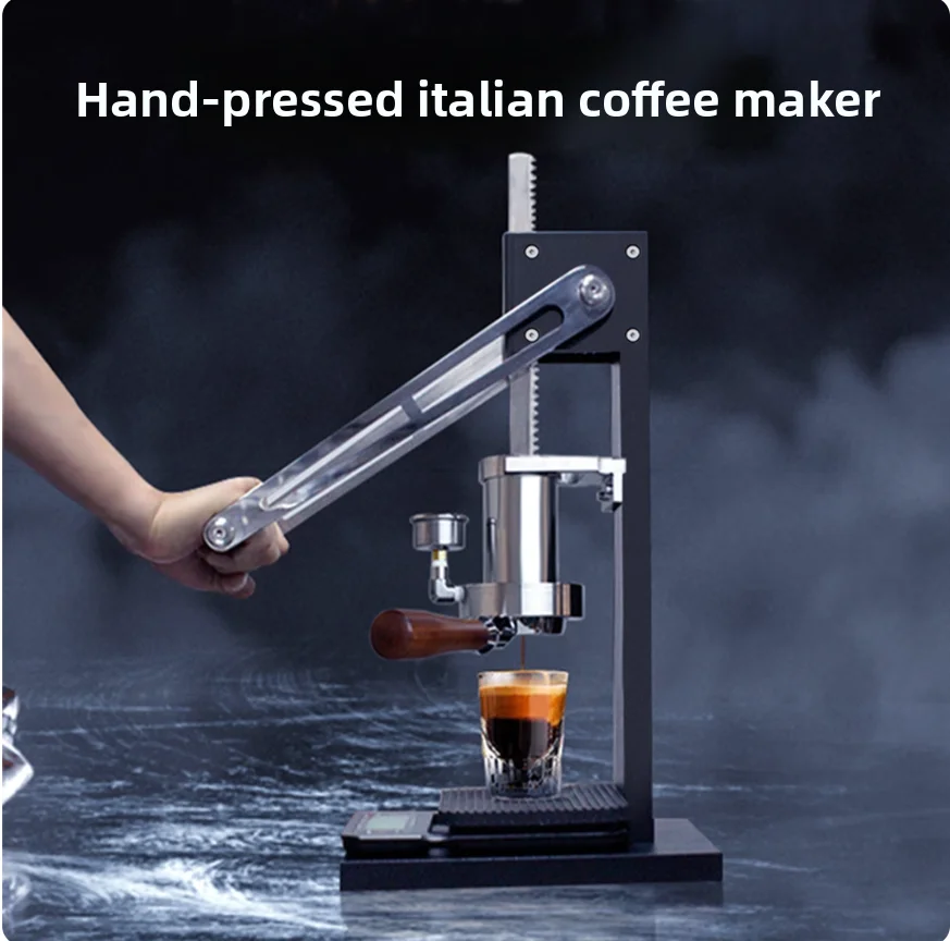 

Hand Pressed Manual Commercial Household Small Outdoor Pressure Transformer Extraction Tie Rod Espresso Machine