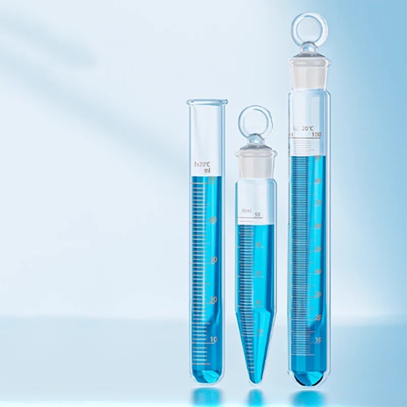 

Glass plug test tube with scale flat mouth round bottom centrifugal tube high temperature resistance laboratory chemical test