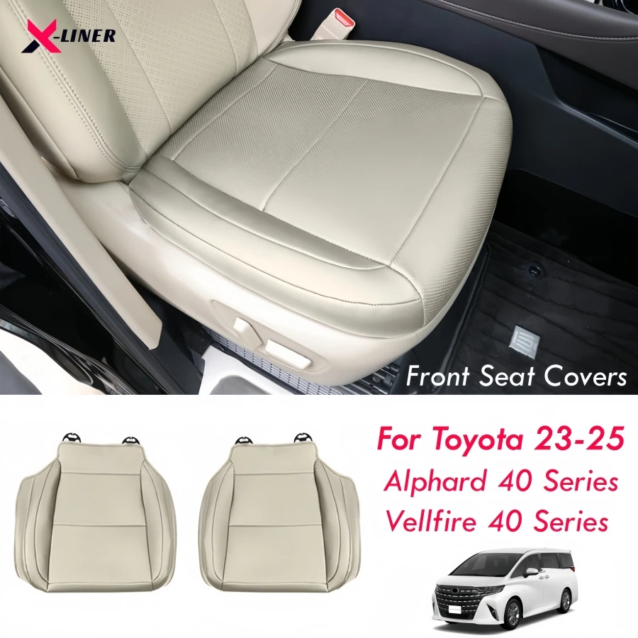 

2PCS PU Leather Front Seat Cover Protectors for Toyota Alphard 40 Series Vellfire 40 Car Seat Cushion for 2023-2025 Alphard 40