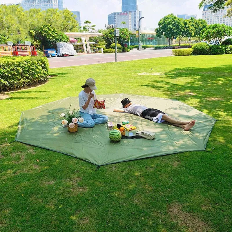 

4.1x4.1m Oversized Mat Oxford Cloth Waterproof Moisture-proof Wear-resistant Polygonal Picnic Mat Outdoor Camping Octagonal Mat