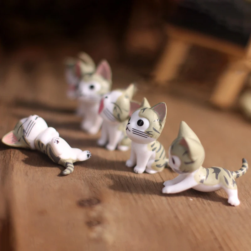 1pc 4cm PVC  Cheese cat miniature figurines toys cute lovely Model Kids Toys