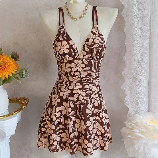 Sexy Tie Front Tummy Control Tankini Set Women Push Up Swimwear Beach Bikini