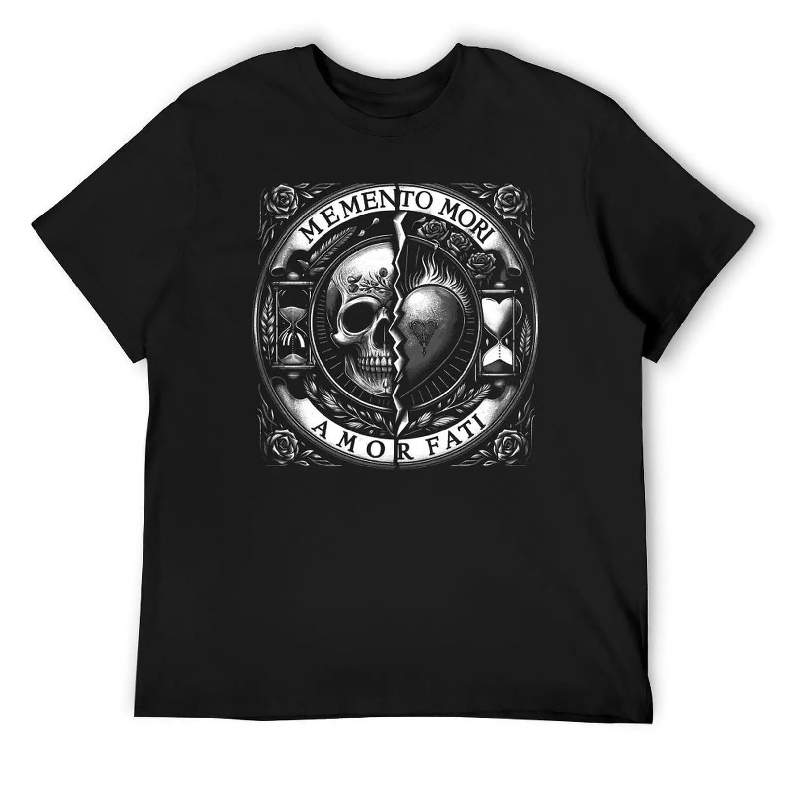 Memento Mori Amor Fati Stoic Philosophy T-Shirt custom t shirt anime Short sleeve tee men