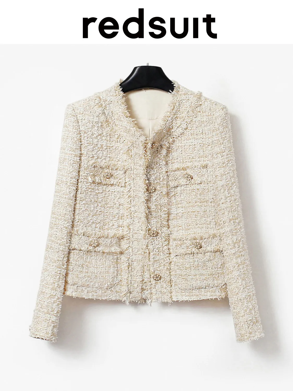 New High grade heavy industry butterfly yarn gold wire woven round neck tassel floral coat Custom Sizes