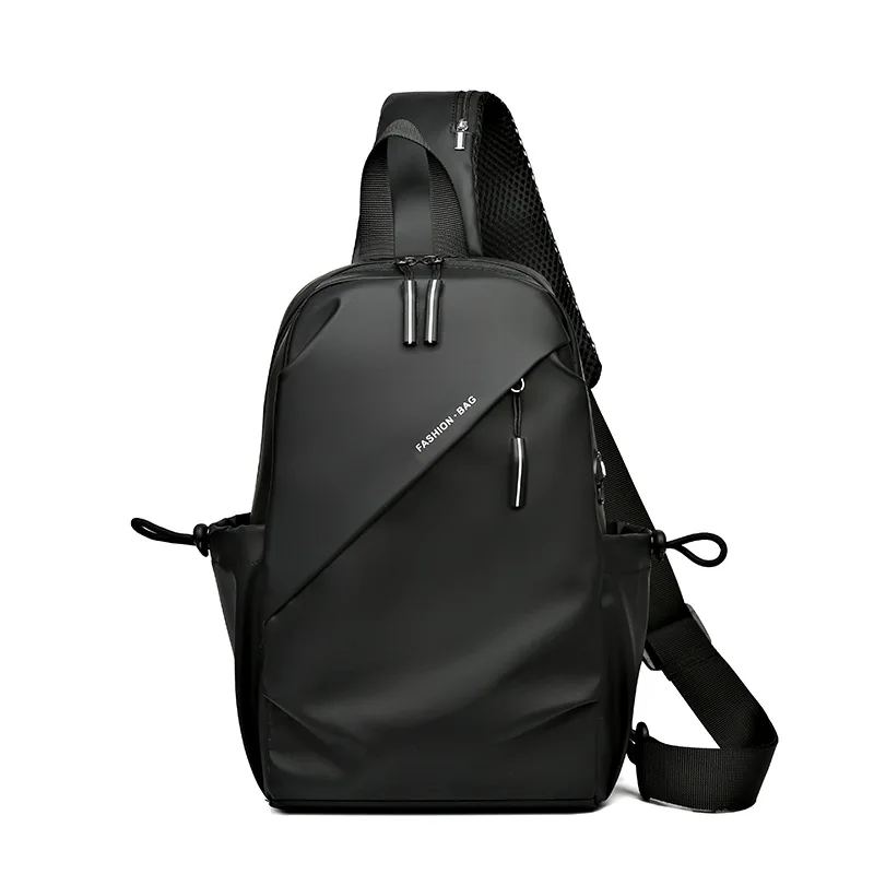 

Waterproof Men's Crossbody Bag Multifunctional Black Chest Bag Casual Sports Backpack for Men