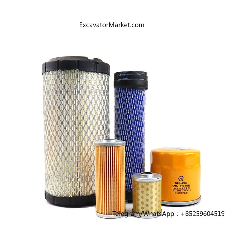 For Yanmar VIO15 17 Small excavator oil filter element Diesel filter element Air filter Oil water element Hydraulic