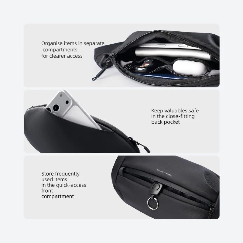 MARK RYDEN "Stream Sling" Waterproof Fanny Pack Rotatable Strap Multi Pocket Travel Crossbody Bag Waist Bag - view 4