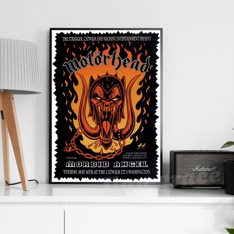 Motor Head Rock Legend Lemmy Kilmister Art Prints Heavy Metal Poster British Rock Band Canvas Painting Music Studio Wall Decor