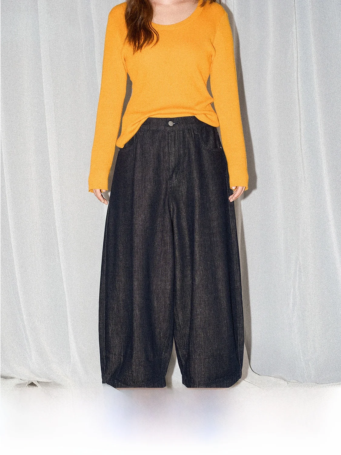 

Джинсовые брюки-баллоны JINGU: повседневные, с эластичным поясом, модные женские брюки в стиле Ханьфу, удобные, из легкого материала