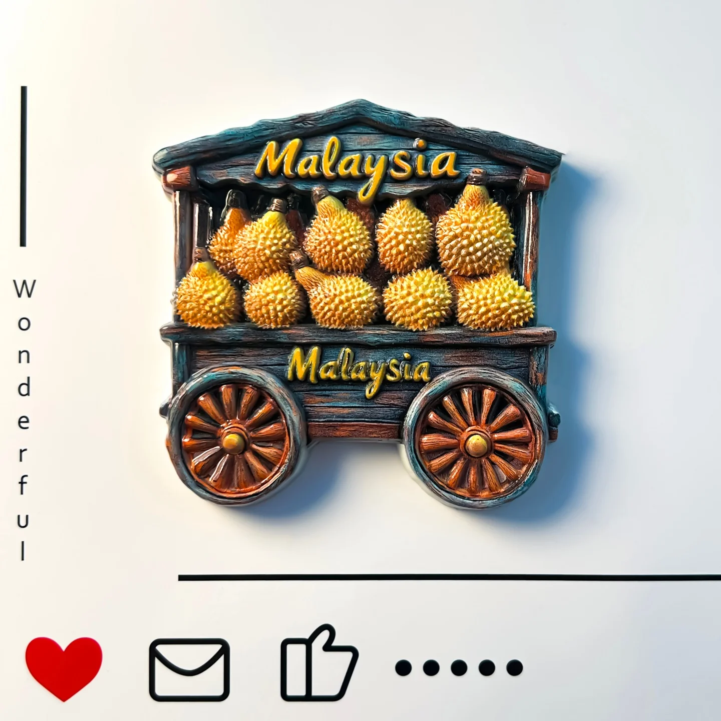 Malaysia, featured fruits, souvenirs, durian handcart, creative styling, refrigerator stickers