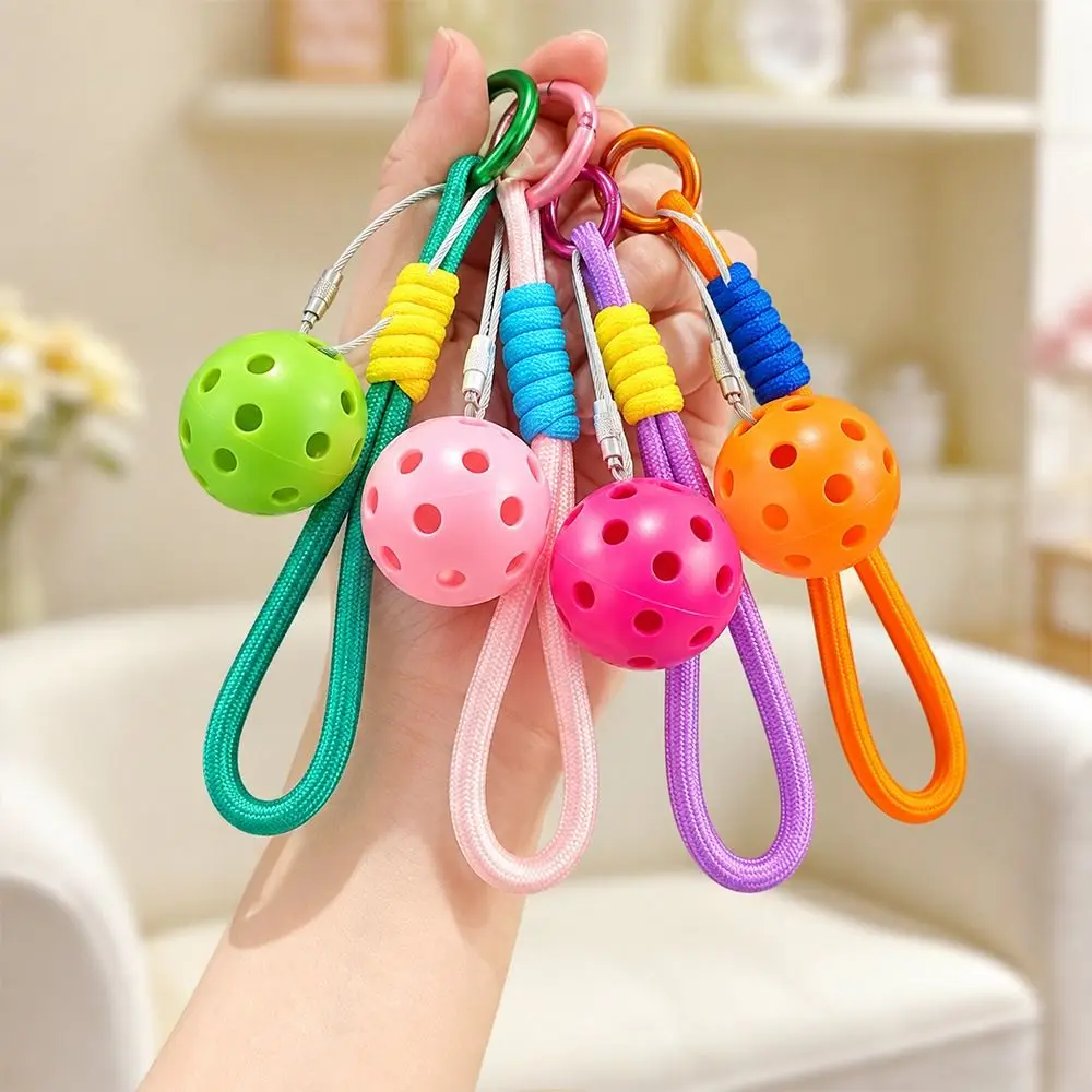 Creative Mini Pickleball Keychain Detachable with Lanyard Pickleball Pendant Fitness Series Pendant Bag Accessories